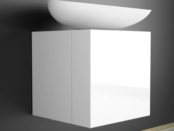 LEONARDO CUBUS WHITE KOOL MAX WHITE - Wooden vanity unit by Glass Design - view 2